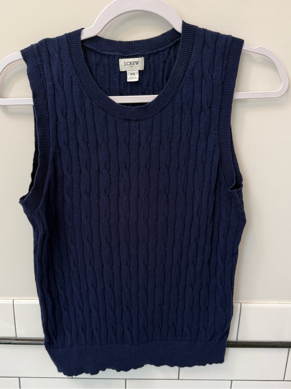 J. Crew Blue Cable-Knit Sweater Shell